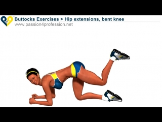 hip buttocks exercise - hip flexor - thigh exercise for woman- hip extensions, bent knee